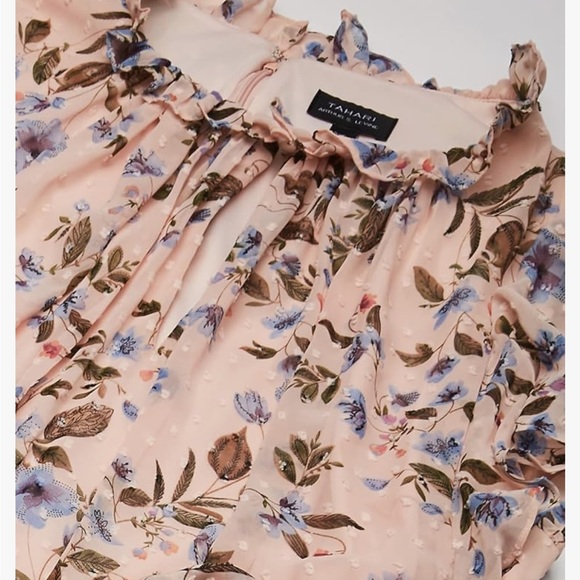 Tahari Maxi Dress Blushing Botanica Size 10P - Picture 2 of 9